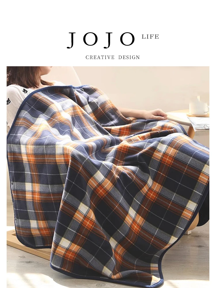 

Thiened Office Nap oulder Blanket Leg Cover Wearable Kimono Sle Coral Fce Warmth Winter Geometric Pattern Blanket