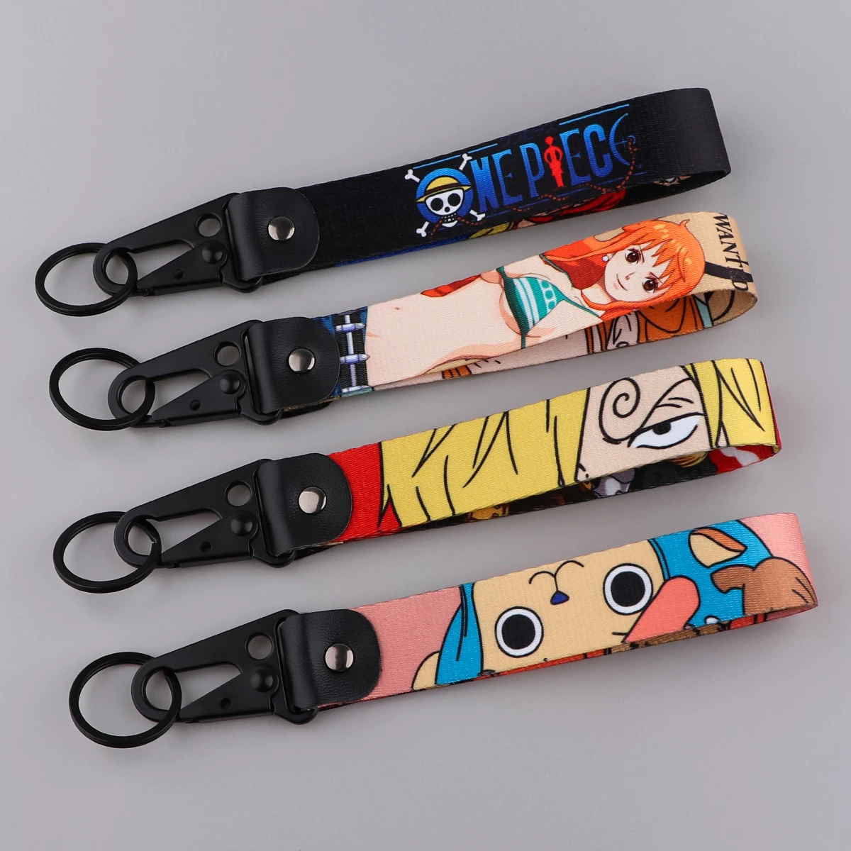 Cool Keychain Lanyards Tag Holder Wrist Strap Anime Key Holder Backpack Key Ring Accessories