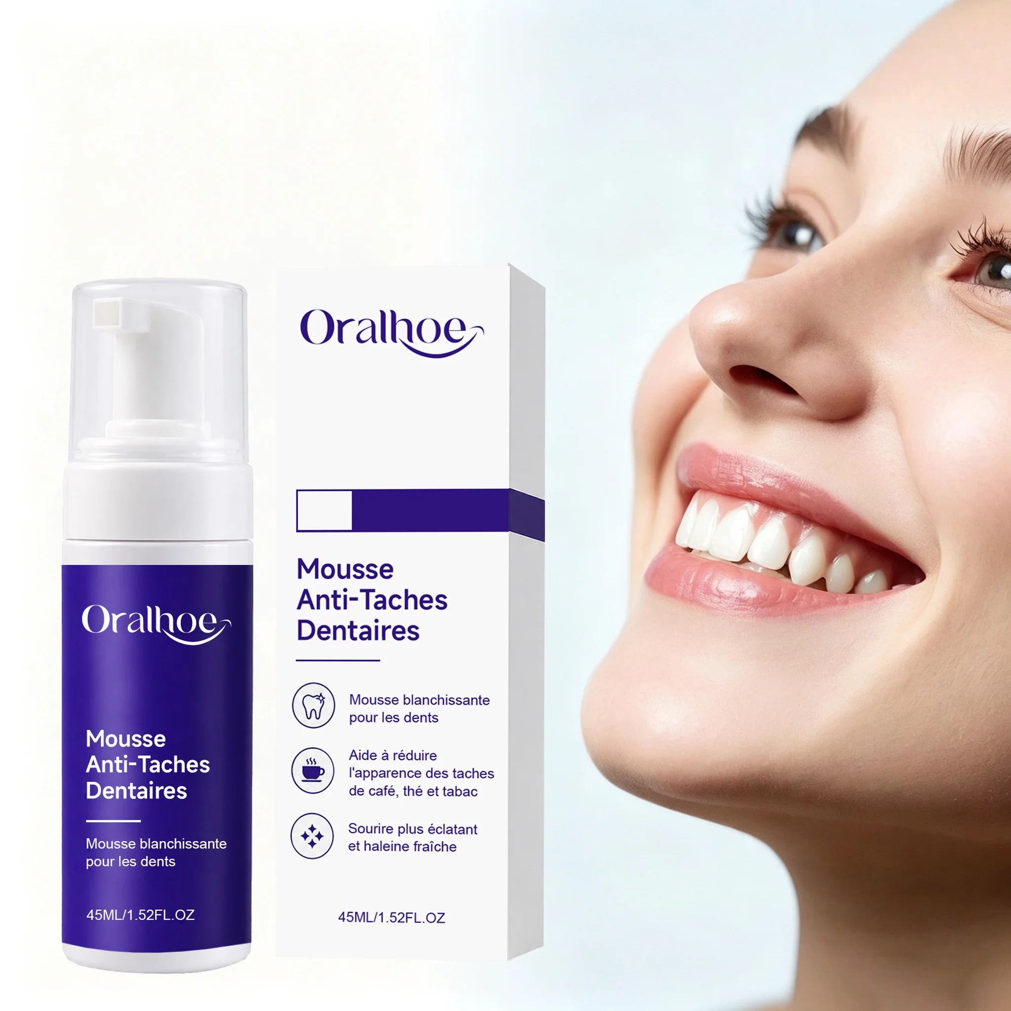 Teeth Whitening Mousse Toothpaste Remove Stain Tartar Cleaning Yellow Teeth Gum Protection Fresh Breath Brightening Toothpaste