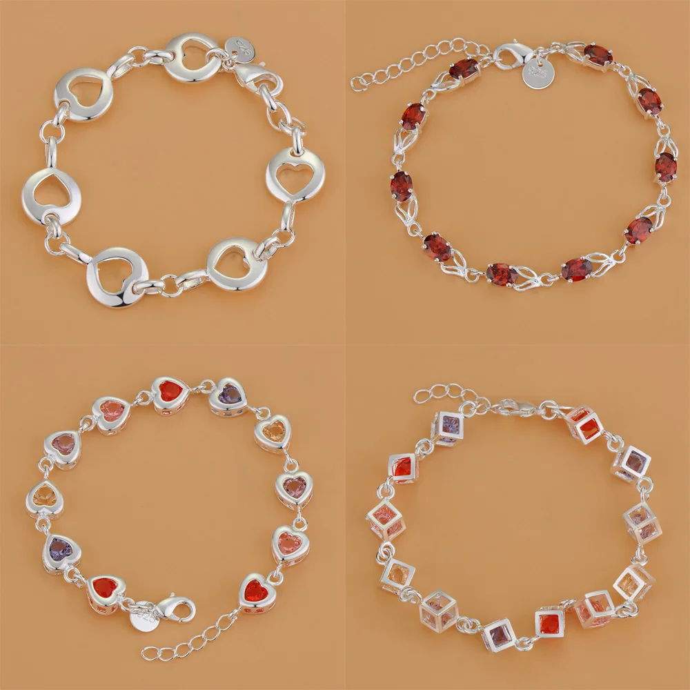 925 Sterling Silver Bracelet Bead Heart High Quality Romance Chain For Women Fashion Engagement Party Wedding Jewelry Gift