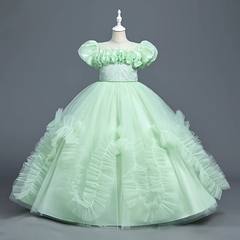 

Новое элегантное длинное платье для девочек, бальное платье, церемониальные вечерние платья для девочек, детская одежда от 4 до 12 лет