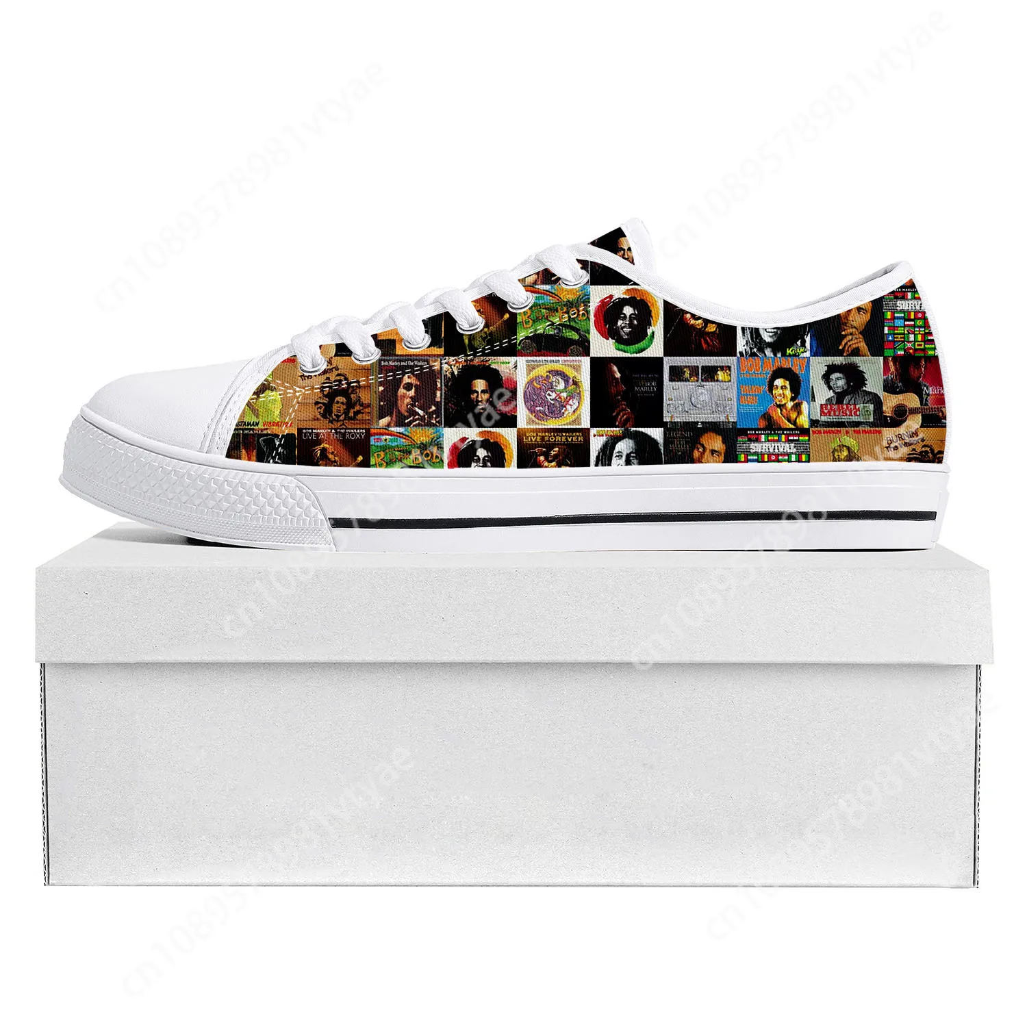 Reggae Rock Music Star Bob Marley Low Top High Quality Sneakers Mens Womens Teenager Canvas Sneaker Couple Shoes Custom Shoe