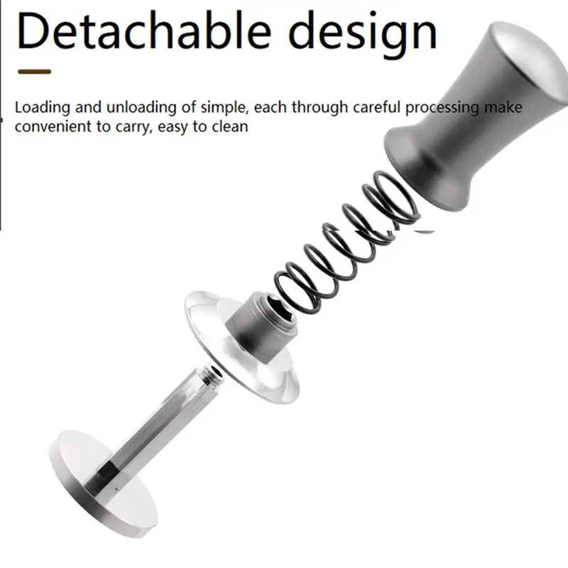 AEE4-Coffee Presses Stainless Steel Coffee Presses With Spring Loaded Flat Hand Tamper 53Mm Fits For 54Mm Portafilter Basket