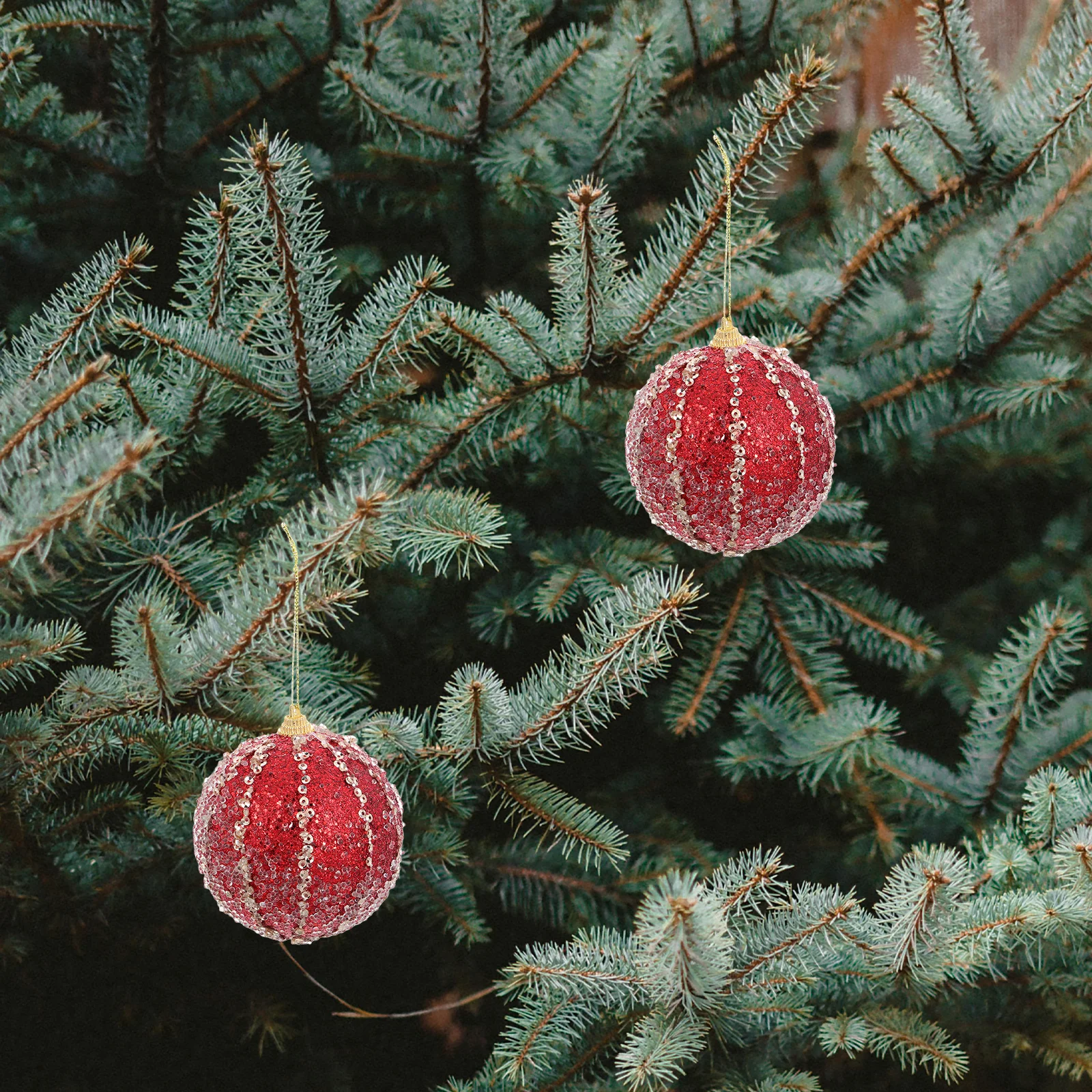 

4Pcs Xmas Ball Decorations Hanging Christmas Ornaments Set for Tree Wall Door Garden Wedding Party Holiday Display