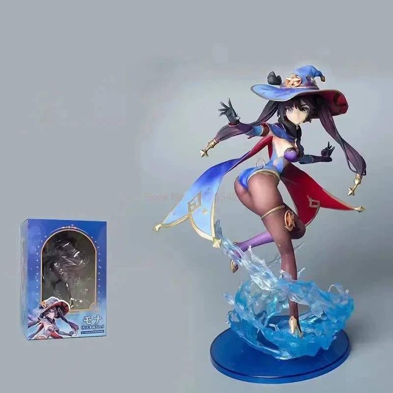 Anime Genshin Impact 24cm Mona Anime Figures Gk Action Statue Figurine Model Doll Decoration Collection Christmas Toys Doll Gift