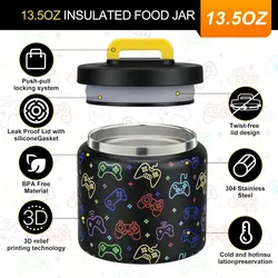 13.5Oz Stainless Steel Insualted Vacuum Food Jar for Kids, BPA free, Leakproof