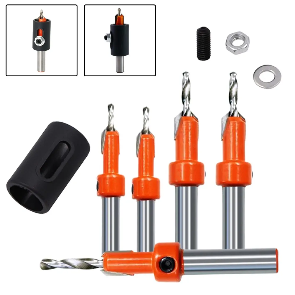 Countersink Drill Bit Drill Stopper Round Shank Self Tapping Screw Taper For Woodworking Carpentry Power Tools Accessories