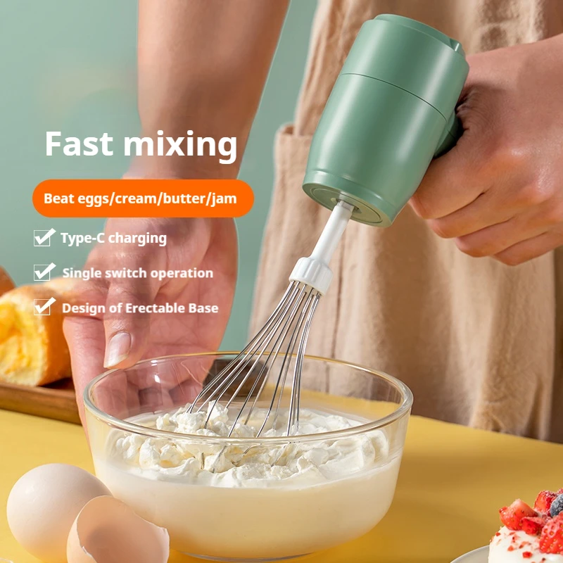 

Electric Milk Frother USB Charging Wireless Egg Beater Handheld Foam Maker Coffee Whisk Mixer Household Baking Tool