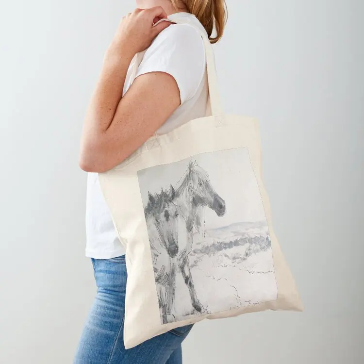 

Wild Horses Drawing Tote Bag Women's bag tote bag women shopping logo Women's beach bags
