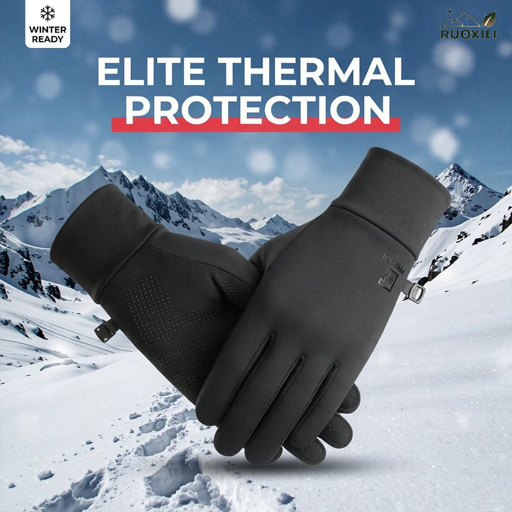 Cold Resistant Men Women Gloves New Men Winter Thermal Gloves Touch Screen Non‑slip Warm Gloves Outdoor Cycling Hike Running