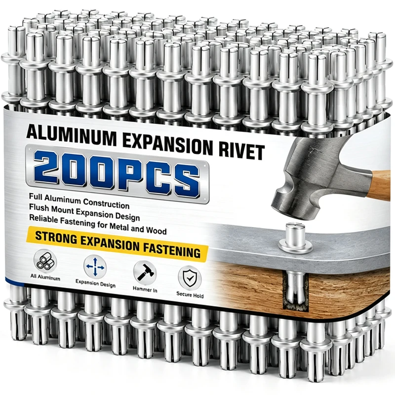 7/9/11mm Aluminum Nail Head Hammer Drive Expansion Rivets Fasteners Percussion Expansion Piercing Knock Selp-tapping Screws Tool
