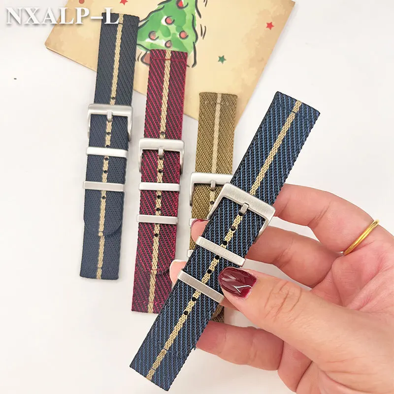 حزام ساعة نايلون ممتاز للرجال ، سوار رياضي عسكري بديل ، تحرير سريع ، سوار ساعة قماش قماشي عالمي ، 20 أو 22 أو