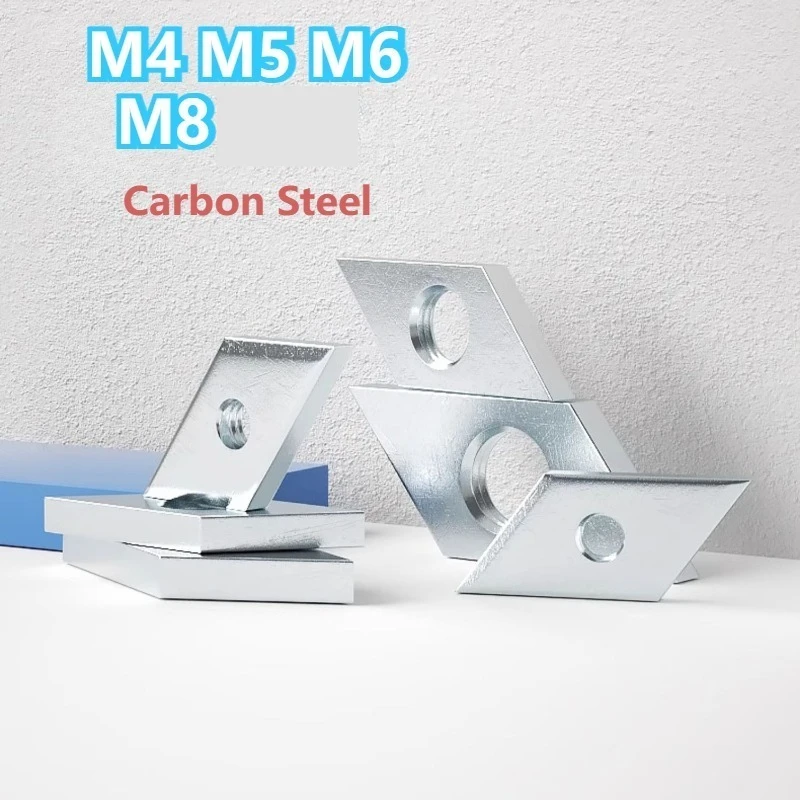 Parallelogram Rhombus Nut M4 M5 M6 M8 Galvanized Carbon Steel Diamond Nuts Square Nut For Type30/40 Series Accessories Parts