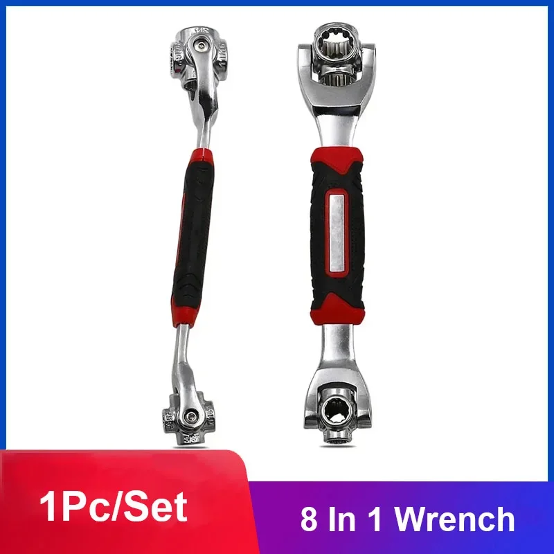 

8-in-1 Multifunctional Wrench Tool 360° Multi-directional Rotation Ratchet Spline Bolts Sleeve Rotation Hand Repair Tools