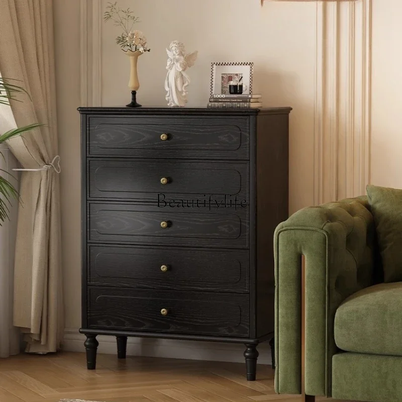 

ls 42French retro all solid wood bedroom bedside locker