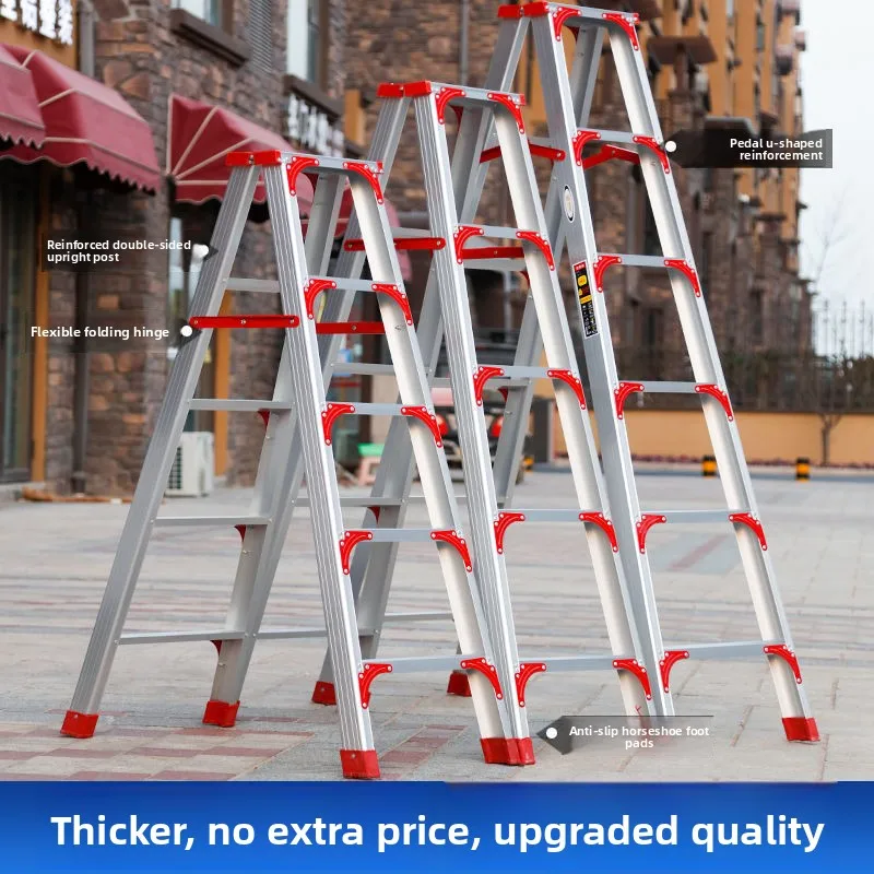 German Craftsmanship Thickened Aluminum Alloy Stepladder Multifunction Indoor Home Use Telescoping Folding Ladder Climbing view 2