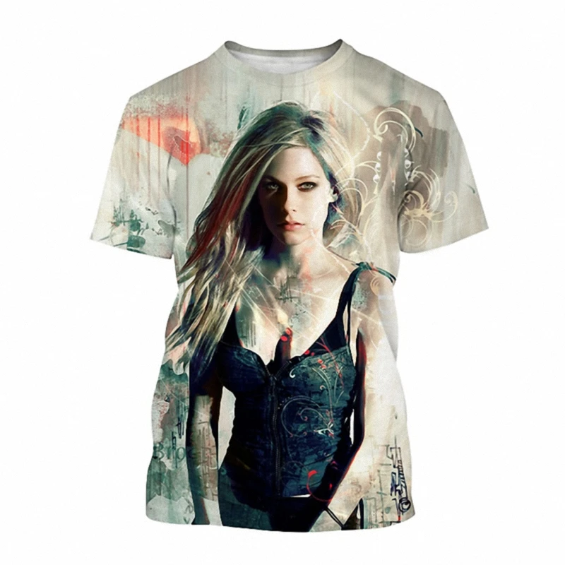 Avril Lavigne 3D Printed T Shirt Men Women Summer Fashion Casual Short Sleeve Singer Harajuku Streetwear Oversized T-shirt