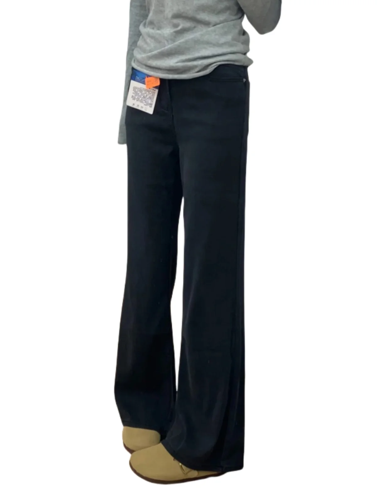 plus Size Bla Denim Flared Pants High Waist Autumn Collection Women's Faion Anti-Wrinkle Cotton Stretch Jeans Loose Fit