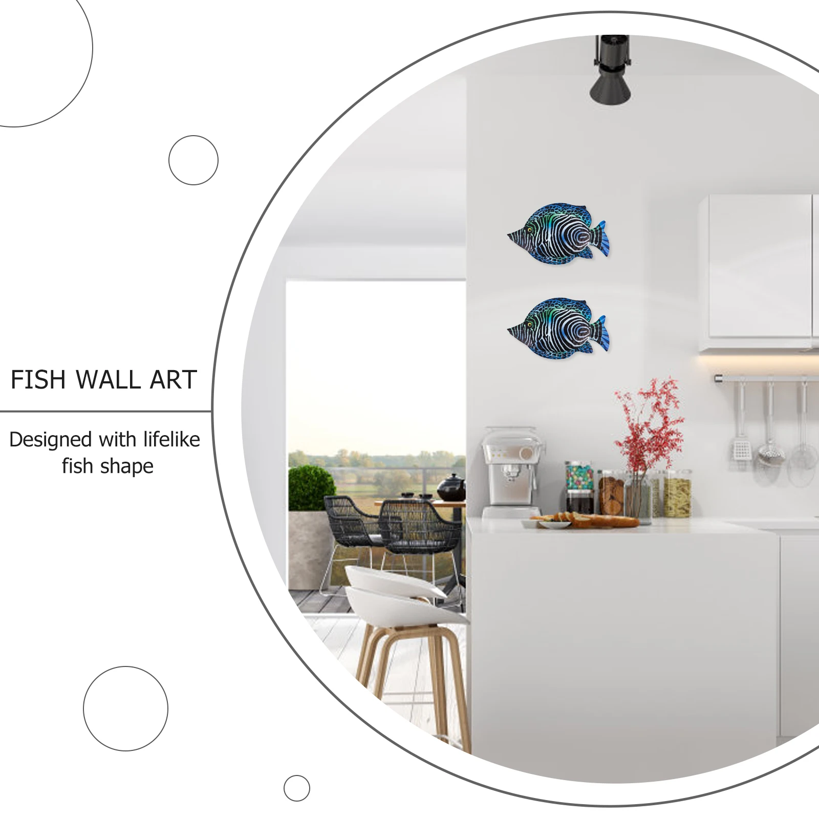 

Outdoor Decorations for Garden Wrought Iron Fish Pendant Hanging Marine Wall Rustic