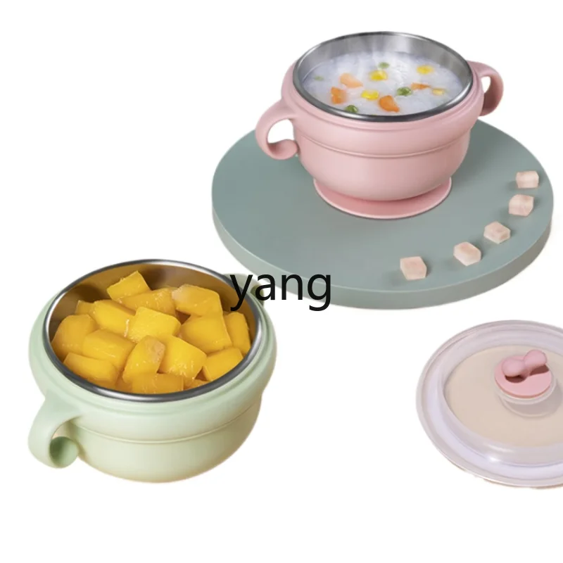 

CX Baby Food Supplement Water Injection Thermal Insulation Bowl Children's Tableware Set Stainless Steel Anti-Fall Anti-Scald
