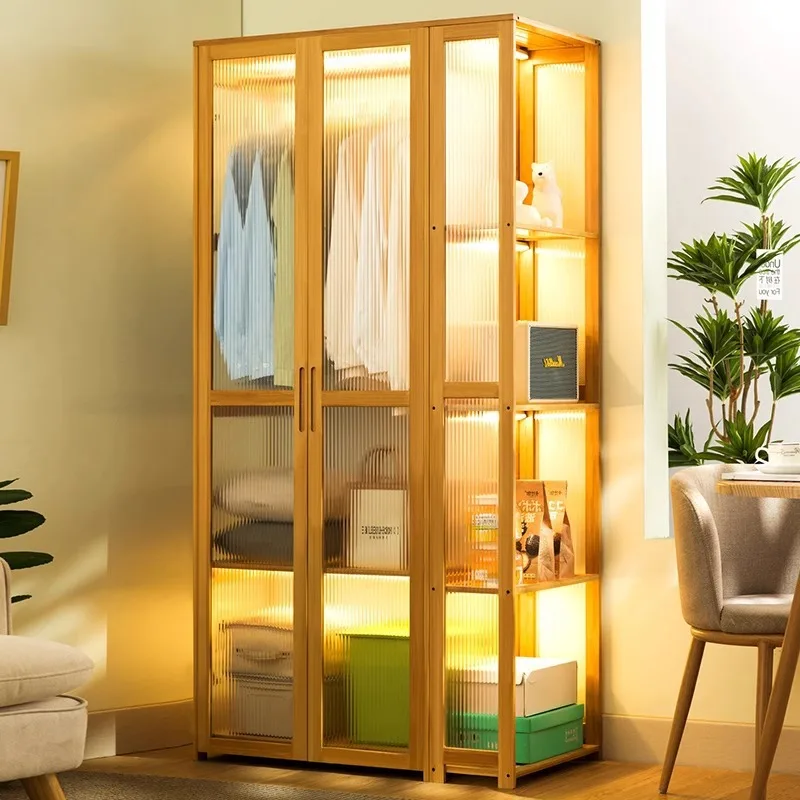 E **** guarda-roupa de quarto macio guarda-roupa de madeira não maciça minimalista doméstico geral simples