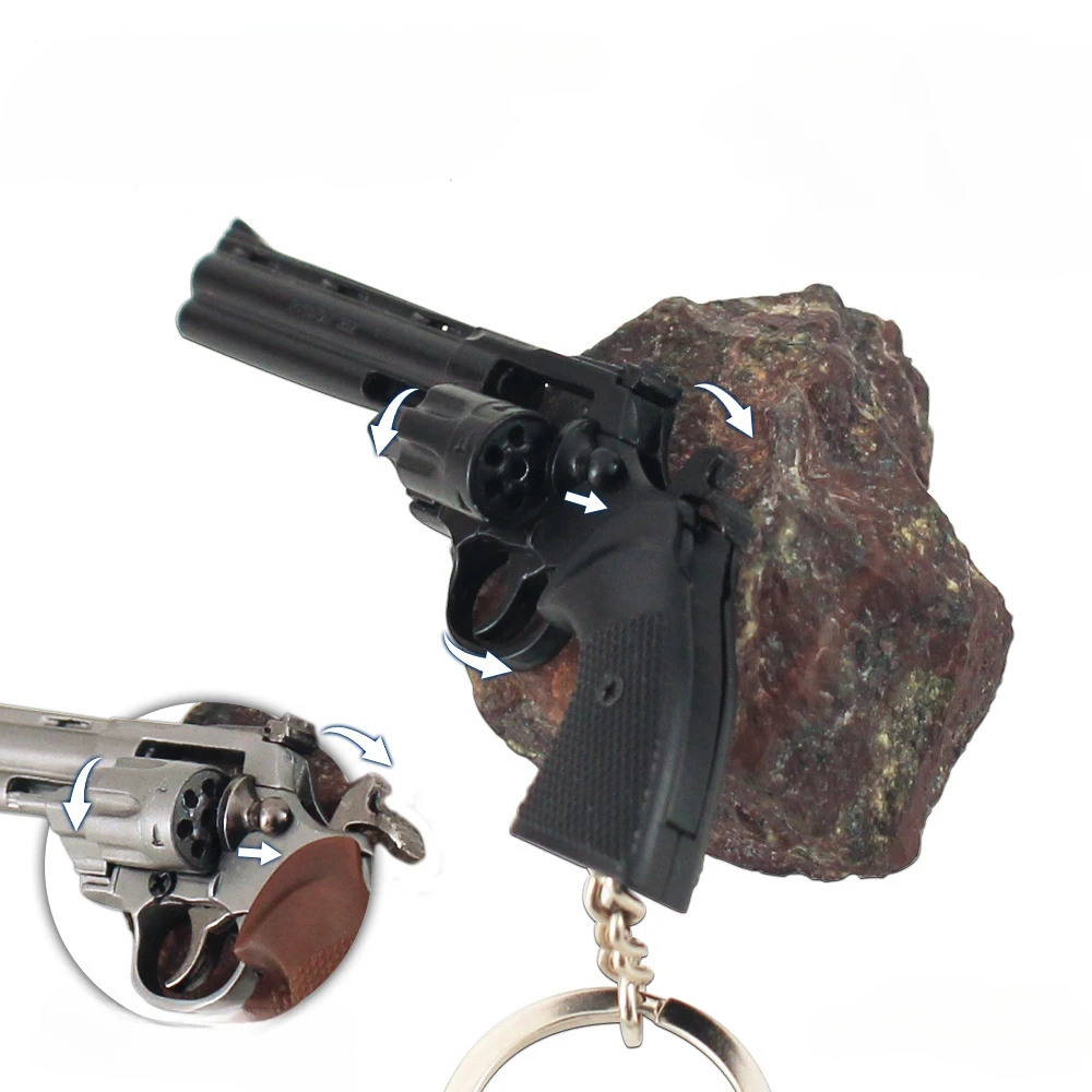 7cm arma chaveiro masculino berloque, soldeir mini liga de metal revólver pistola modelo, jóias masculinas chaveiro lembranças presente