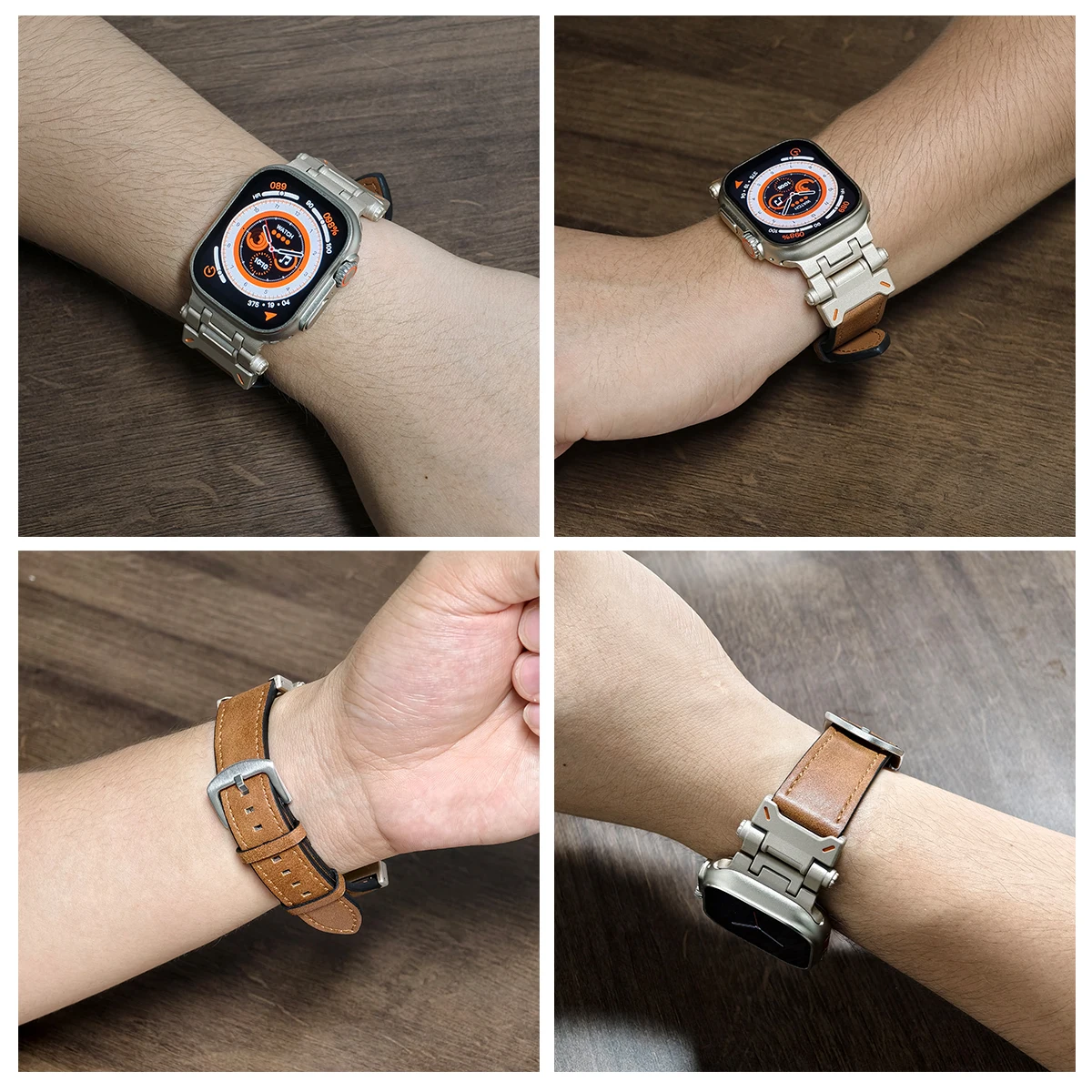 Роскошный кожаный ремешок для Apple Watch Ultra2 49 мм, мужской ремешок для часов, браслет Correa для IWatch 10 9 7 8 6 5 4 Se 3 46 45 44 42 мм