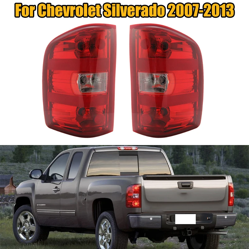 

For Chevrolet Silverado 1500 2500 3500 2007-2013 Car Rear Bumper Tail Light Brake Stop Reverse Lamp Taillight Halogen Bulbs