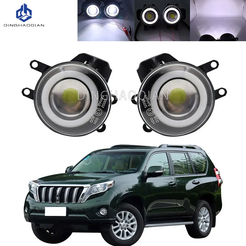 2 Pieces Car Fog Light LED Angel Eye DRL Daytime Running Lamp H11 12V High Bright For Toyota Prado FJ150 LC150 2014 2015 2016