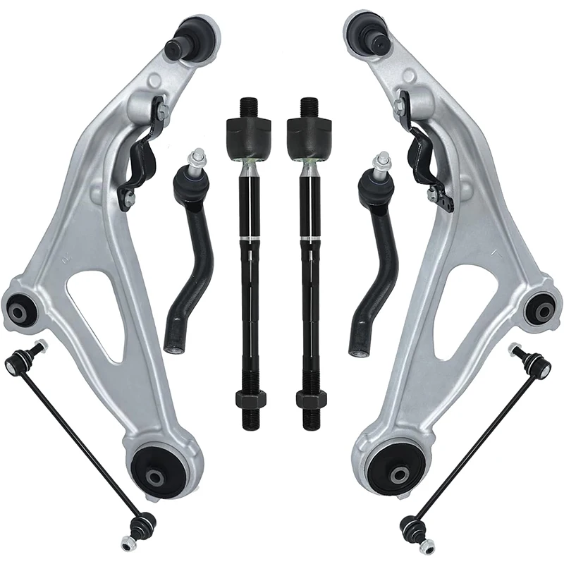 545003JA0C Front Lower Control Arm W/Ball Joints Tie Rod Sway Bar Links for 2013-2019 Nissan Pathfinder and 2013-2019 Infiniti