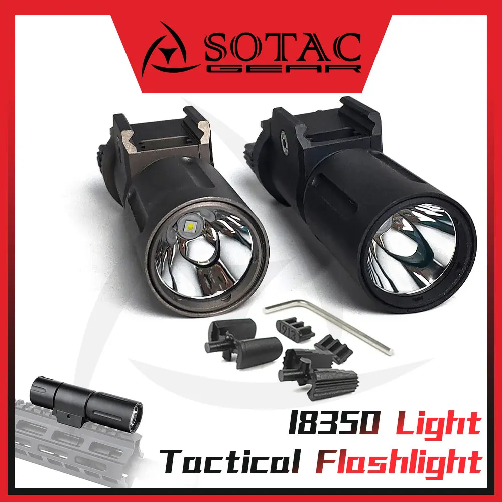 

Тактический фонарь SOTAC-GEAR PL18350, 1000 люмен, охотничий фонарь для оружия, светодиодный, белый свет, для 20-мм планки Picatinny