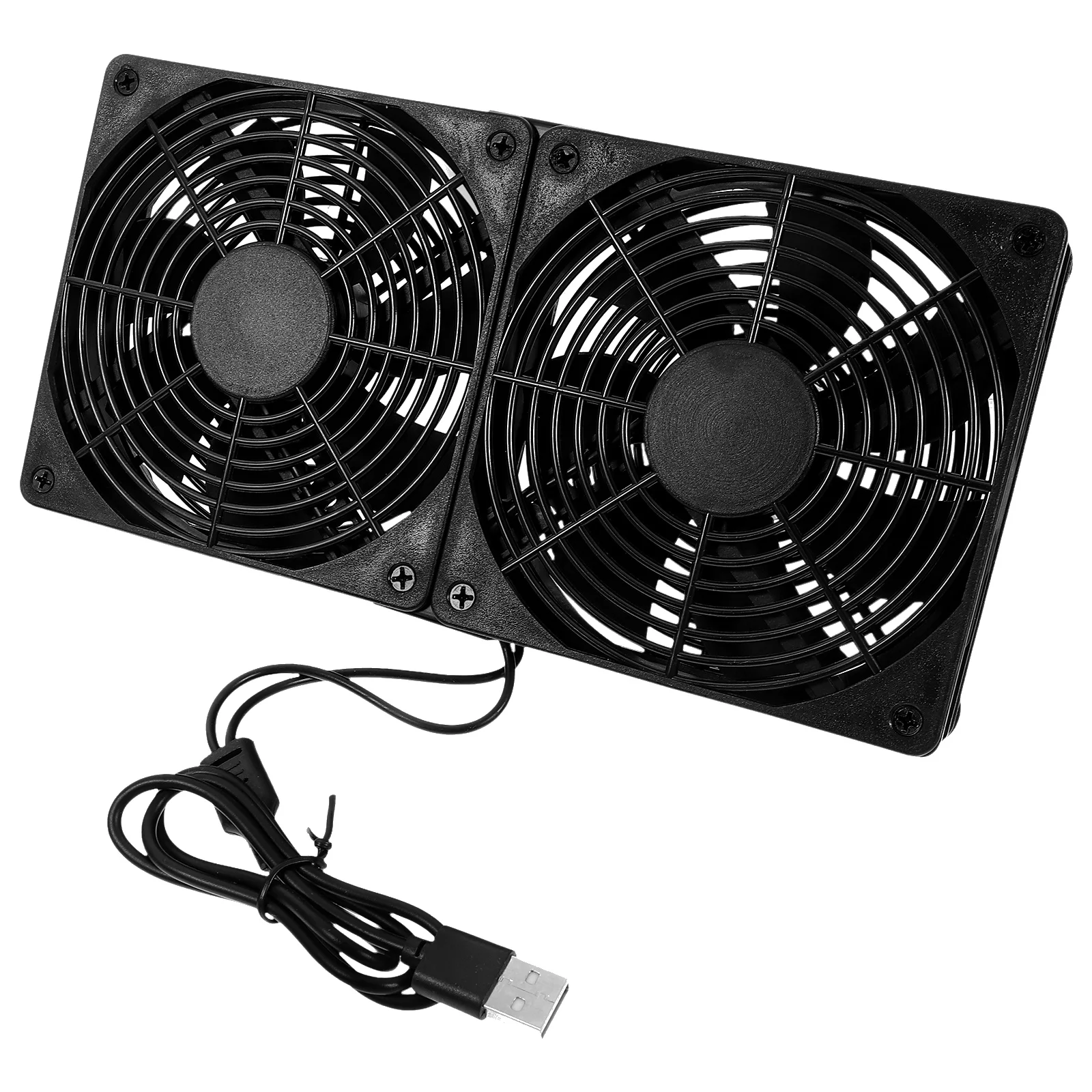 

Cooling Dual Fans Hand Held USB For Computer Speed Regulating Line Cooler Abs Case Mini