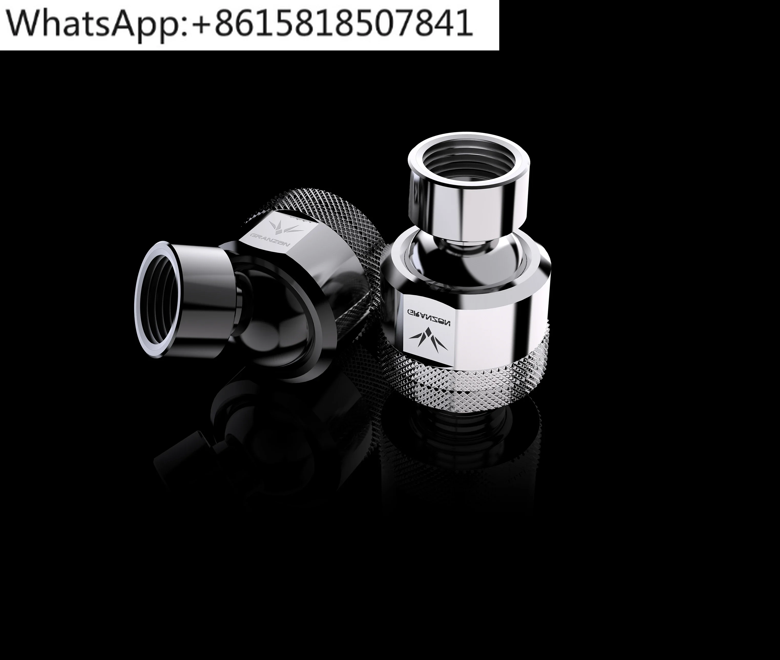 

GD-X universal connector 90 degrees/45 degrees, black/silver, split water-cooled connector