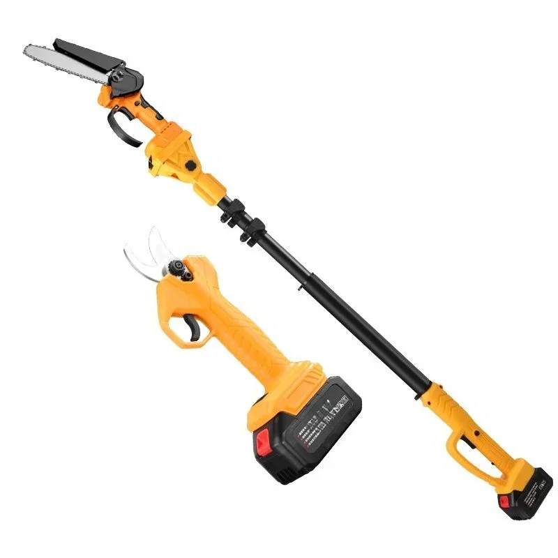 Electric high branch saw, extended telescopic rod rechargeable lithium battery pruning saw, garden high branch scissors
