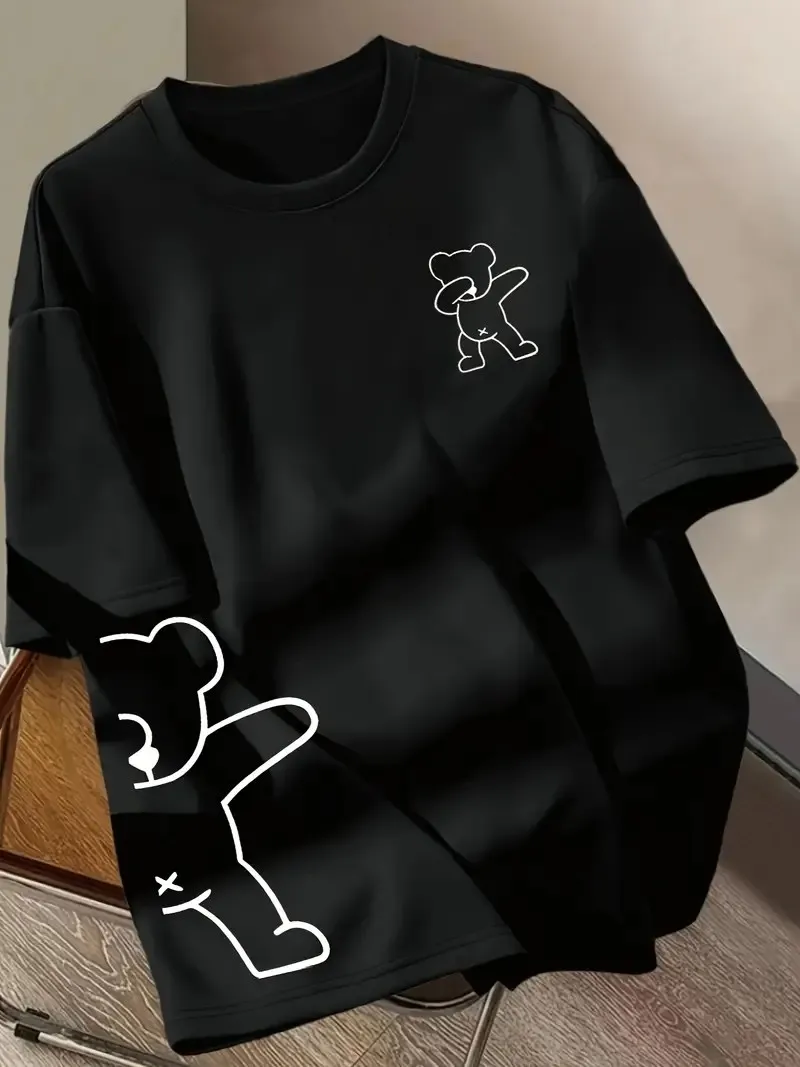 

The new men's T-shirt for summer 2025 is breathable lightweight casual and fashionable with bear prints