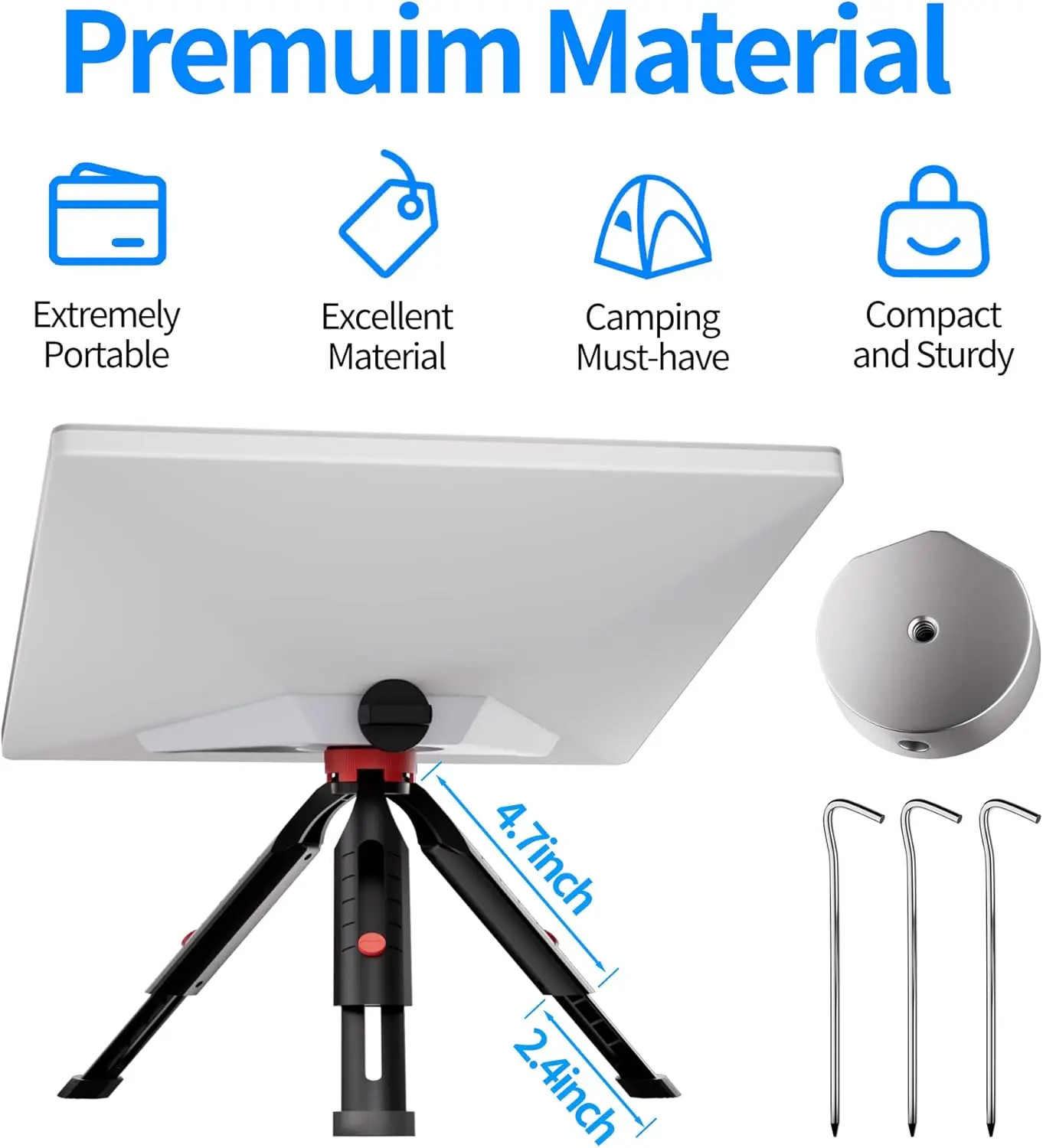 

for Starlink Mini Floor Standing Tripod with Aluminum Adapter 3PCS Ground Spikes Outdoor Bracket for Starlink Mini Accessories