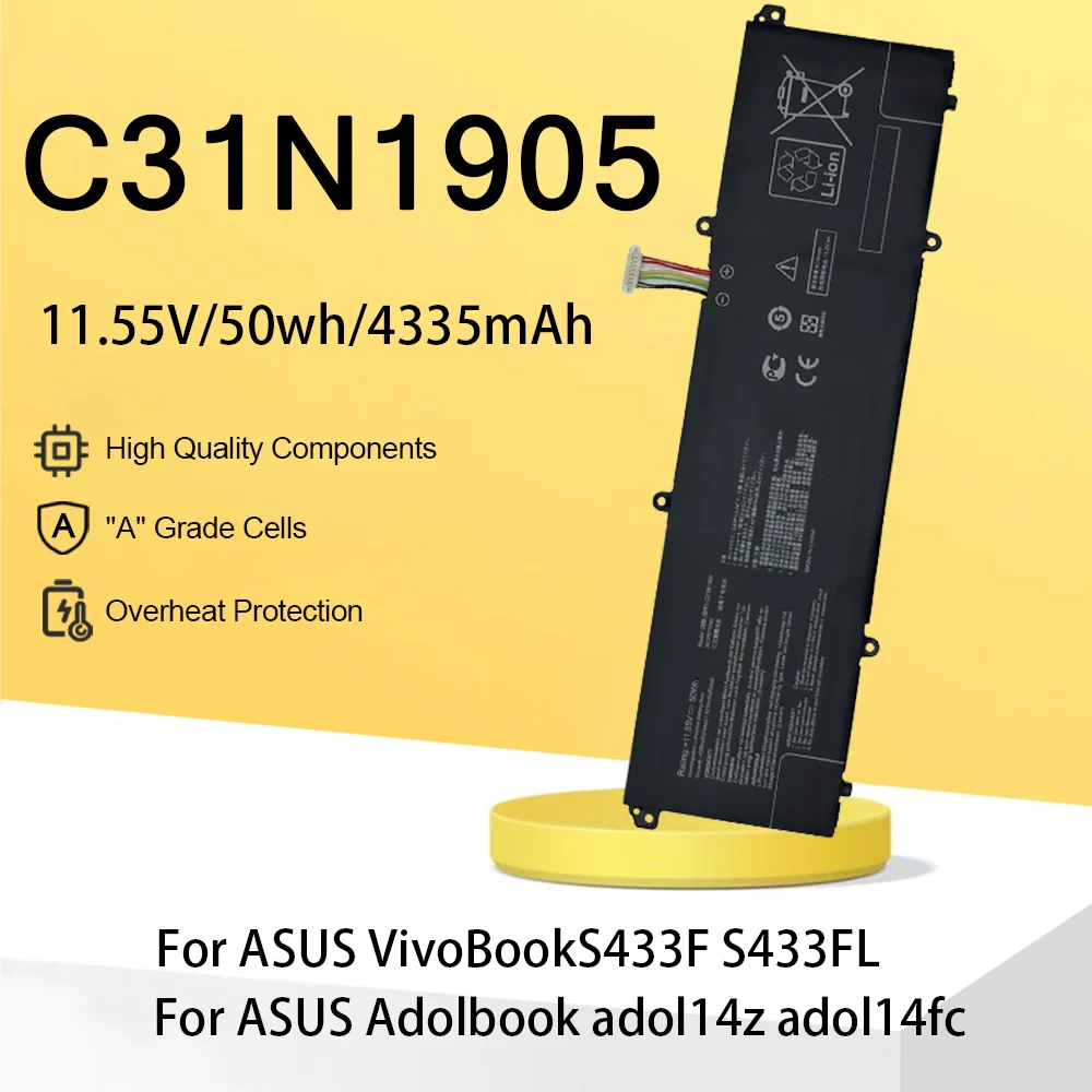 

C31N1905 Battery For ASUS VivoBook K533F S433FL S521FA S533F Adolbook adol14z adol14flc ADOL13J S4600F S5600F M4600I M3400QA