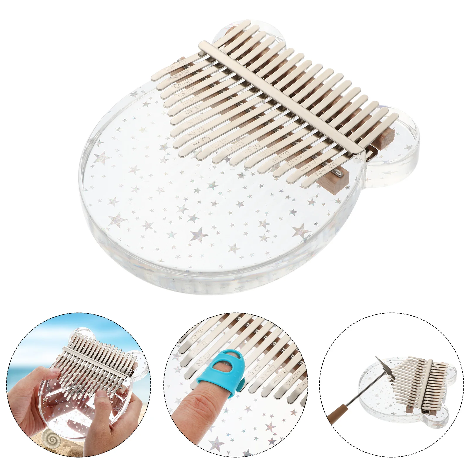 

17 Keys Kalimba Finger Piano Instrument Thumb Piano Portable Finger Instrument Lightweight Small Musical Gift For Beginners