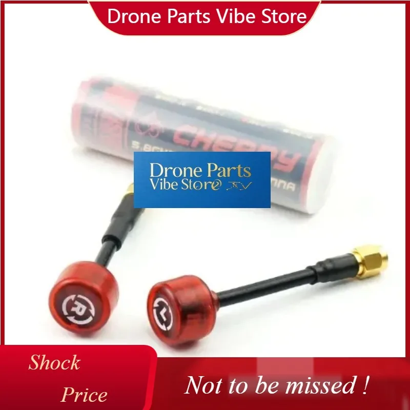 DParts1RUSHFPV Cherry SMA 5.8G Antenna LHCP/RHCP VTX Video Transmitter Receiver Analog FPV HD RC Freestyle Racing Drone Toothpic