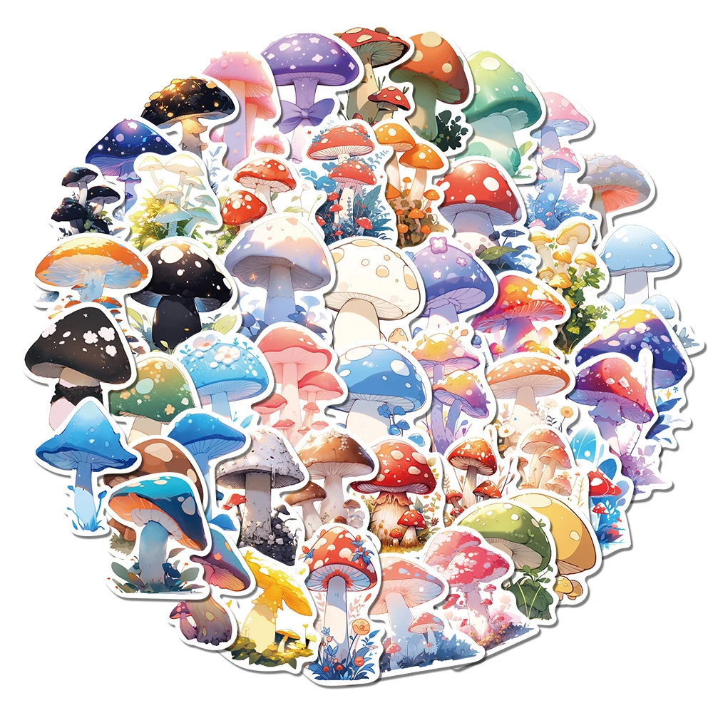 10/30/50pcs Cute Colorful Mushroom Plant Graffiti Stickers Cartoon Decal Toy DIY Guitar Notebook Phone Aesthetic Sticker for Kid