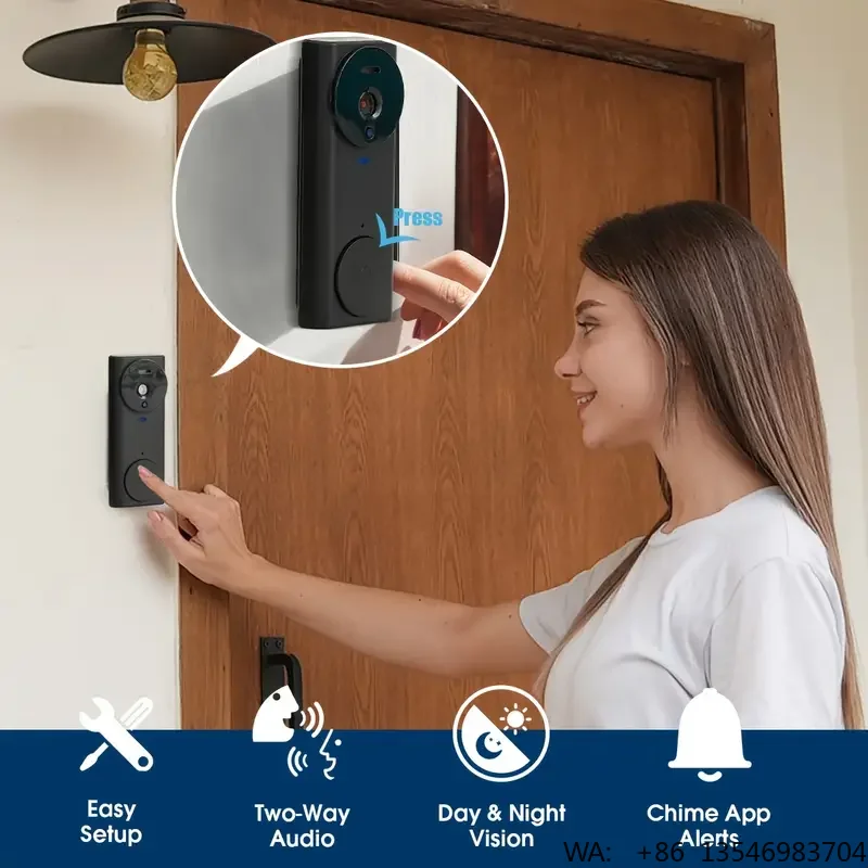 Two Way Voice HD Screen Wireless Home Video Doorbell One Click Call Door Bell Camera Video Intercom IR  Smart Video Doorbell