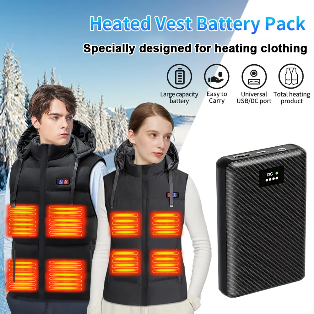 40000mAh Heating clothing External Powerbank DC 7.4V for Heated Vest Jacket Scarf Gloves Heated Trouser Battery Winter Warmth