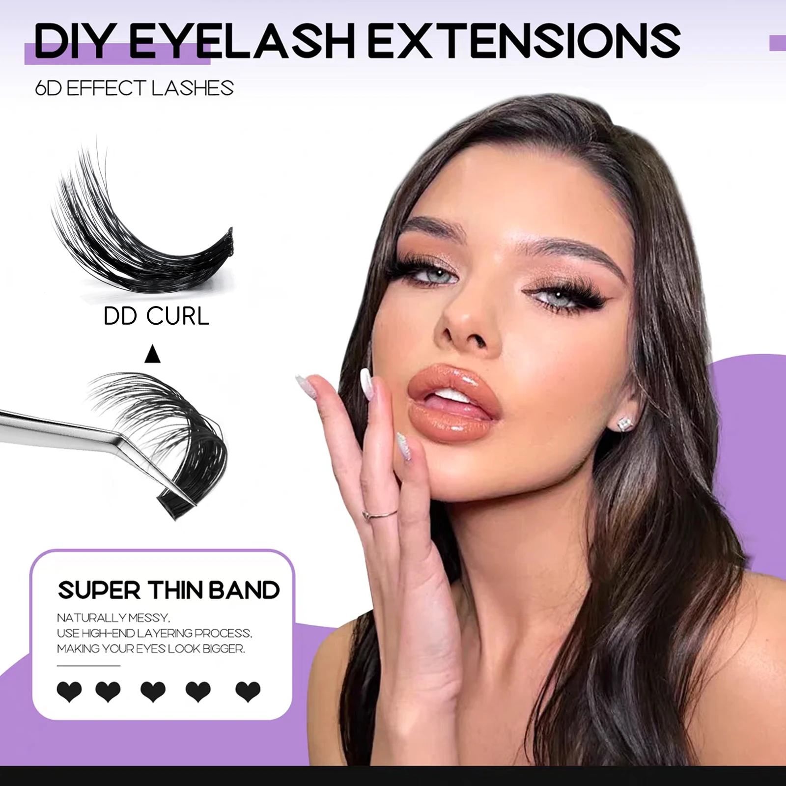 14 Rows Large Capacit Fluffy Cluster Lashes 100D Natural Thick Handmade Eyelash Bundles Imitation Mink Eyelashes Extensions