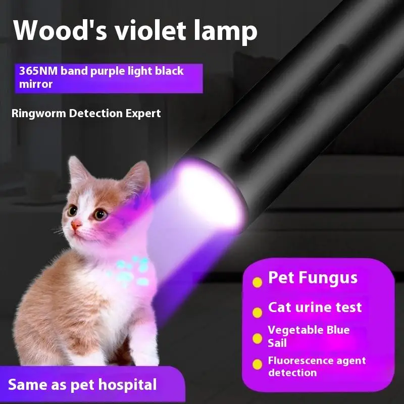 Linterna UV EDC portátil, luz púrpura de 365nm, luz LED recargable, Detector de higiene de escorpión y orina de mascotas, lámpara de antorcha