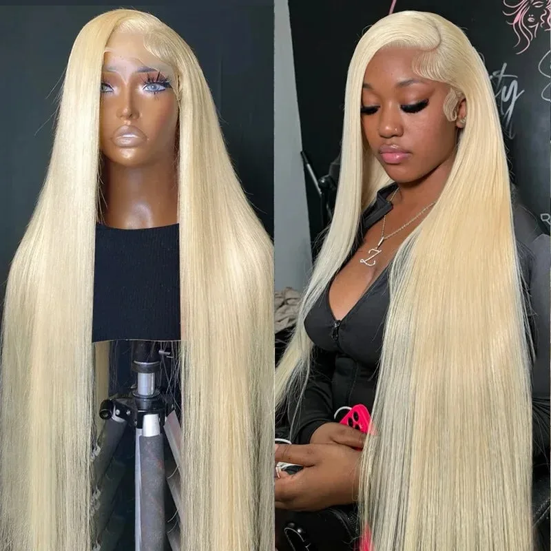 613 HD 13x4 Lace Frontal Wig Human Hair Wigs 613 Honey Blonde 10A Brazilian Virgin Hair Lace Front Bone Straight Wig For Women