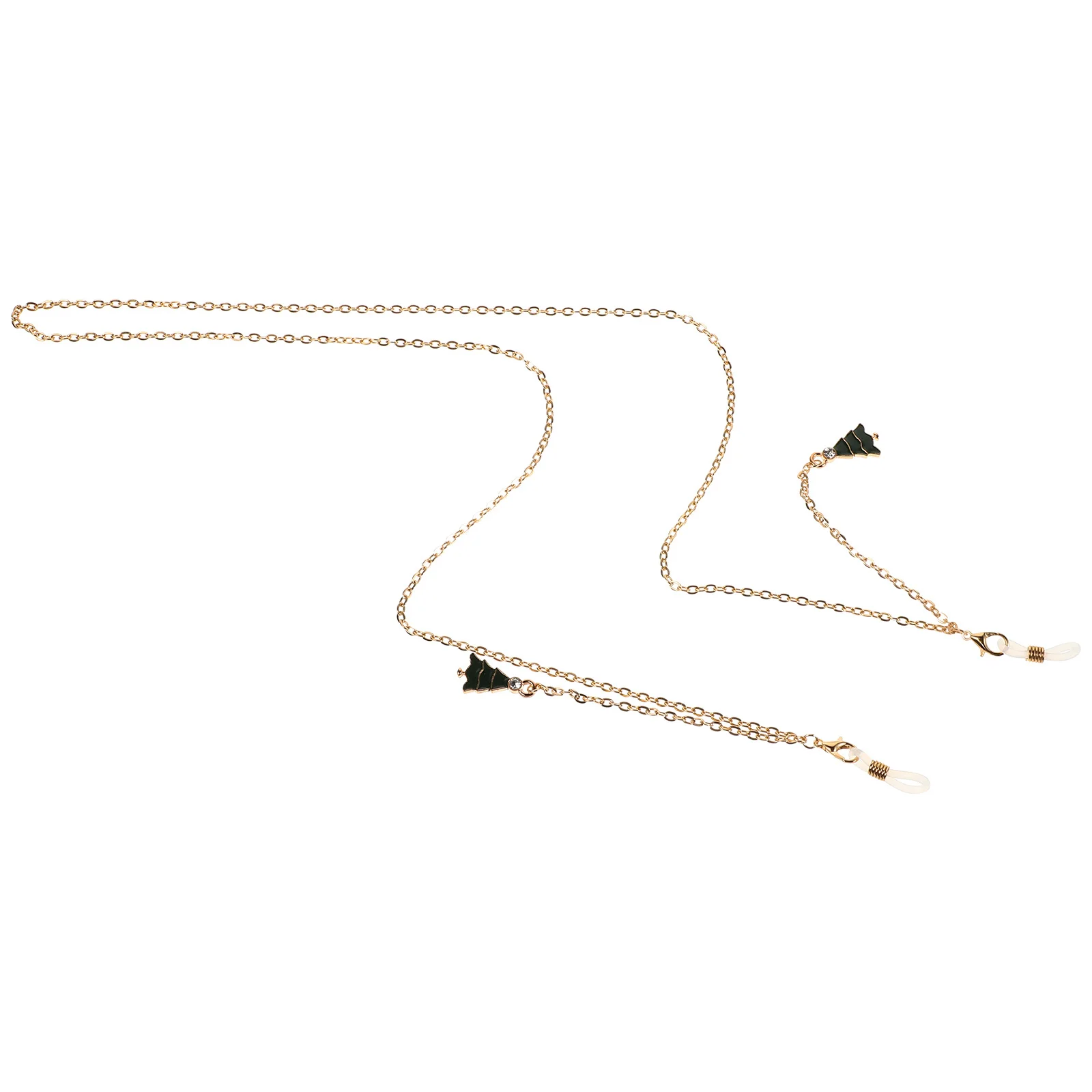 

1Pair Metal Eyeglass Chain Christmas Tree Design Enamel Tassels Stylish Glasses Holder Strap Women Fashionable Accessory