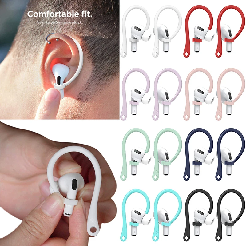 1Pair Anti-lost Earhook Eartips Secure Fit Silicone Wireless Earphone Protective Accessories Holders For Apple AirPods 1 2 3 Pro