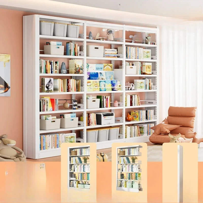 

Home Library Bookshelf Floor Shelf Children's Bookcase Picture Book Shelf Living Room Simple Iron Storage Shelf