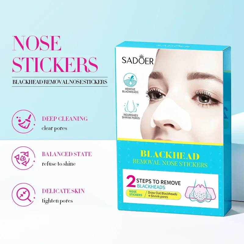 2 Steps Blackhead Removal Nose Sticker Patches Spots Treatment Pores Shrink Oil Control Soften Smooth Moisturizing Beauty Health