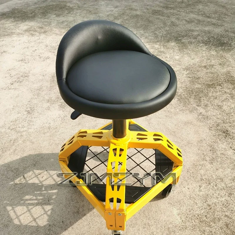

Rolling Creeper Seat Mechanic Stool Chair with Tool Tray Adjustable Swivel Garage Stool for Workshop Auto Repair